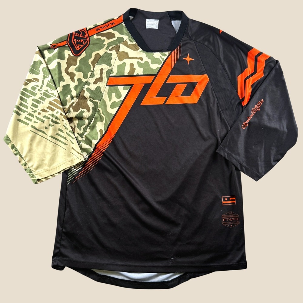 Troy Lee Designs Ruckus Jersey Men XXL Black Camo Mountain Bike MTB Trail Shirt